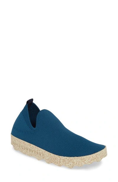 Shop Asportuguesas By Fly London Care Sneaker In Blue/ White Fabric