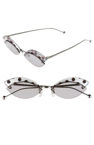 Shop Fendi Defender 58mm Cat Eye Sunglasses In Grey