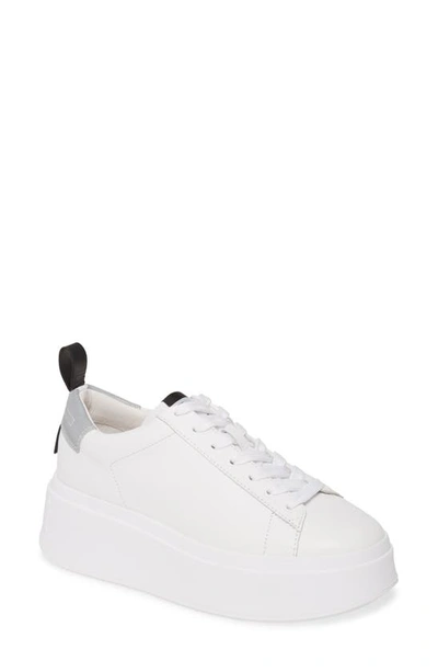 Shop Ash Moon Platform Sneaker In White/ Silver/ Black