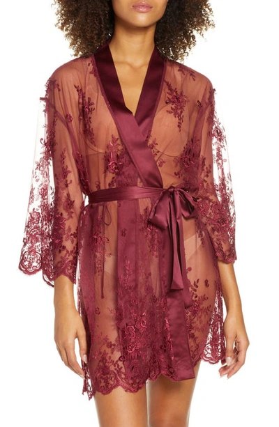 Shop Rya Collection Darling Lace Wrap In Burgundy