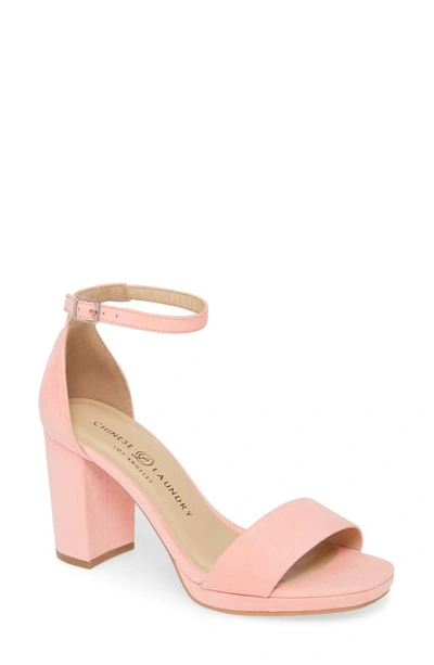 Shop Chinese Laundry Teri Sandal In Pink Suede