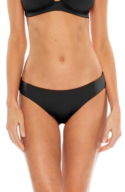 Shop Becca Shirred Hipster Bikini Bottoms In Black