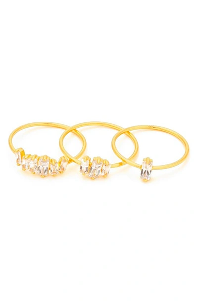 Shop Gorjana Amara Set Of Three Stackable Rings In Gold