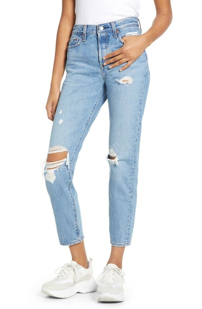 Levi s Wedgie Straight Leg Jeans With Busted Knee In Light Wash blues In Authentically Yours ModeSens