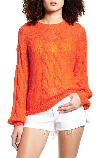 Shop Vero Moda Jess Cable Sweater In Coral Rose