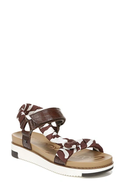 Shop Sam Edelman Ashie Wedge Sandal In Brown Leather