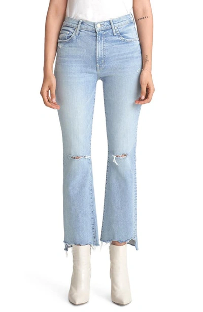 Shop Mother The Insider Ripped Chew Hem Crop Bootcut Jeans In Drinking By The Pool