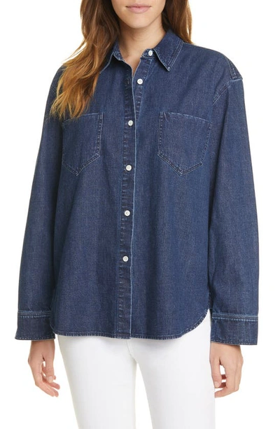 Shop Jenni Kayne O'keeffe Denim Button-up Shirt In Blue
