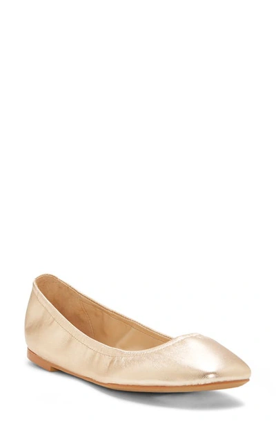Shop Vince Camuto Brindin Flat In Egyptian Gold Leather