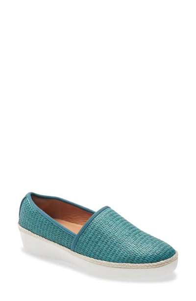 Shop Fitflop Casa Loafer In Sea Blue/ Blue Fabric