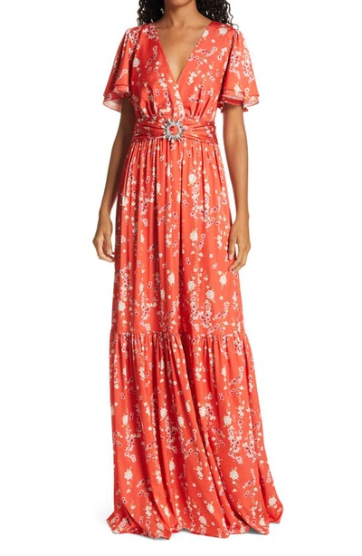 Shop Iorane Cherry Tree Tiered Maxi Dress