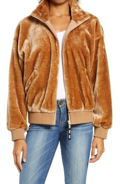 Shop Ugg Laken Plush Fleece Jacket In Camel