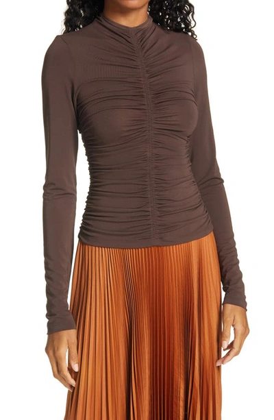 Shop A.l.c Ansel Ruched Top In Brown