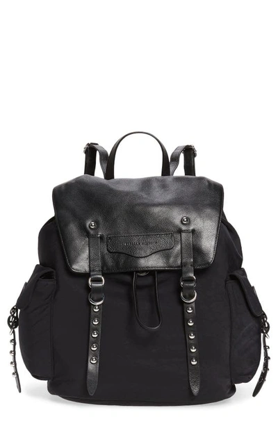 Shop Rebecca Minkoff Bowie Leather & Nylon Backpack In Black