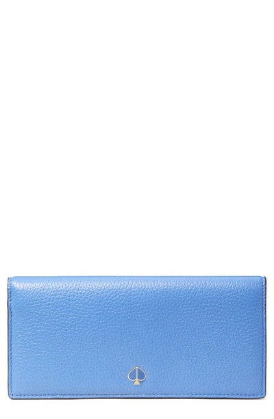 Shop Kate Spade Polly Leather Bifold Wallet In Deep Cornflower