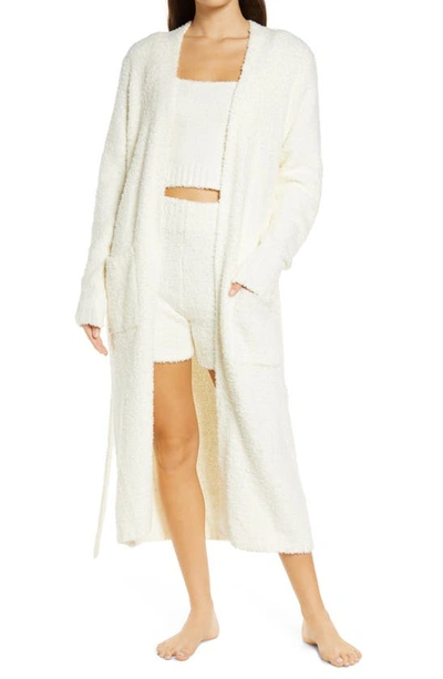 Shop Skims Cozy Knit Bouclé Robe In Bone