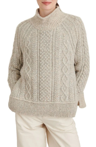 Shop Alex Mill Kamil Cable Sweater In Driftwood