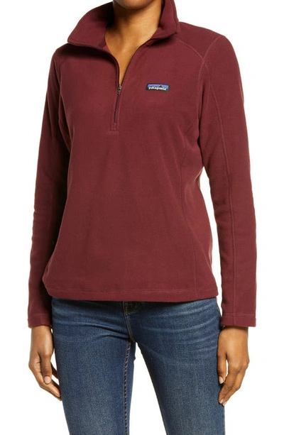 Shop Patagonia Micro D Quarter-zip Fleece Pullover In Chicory Red