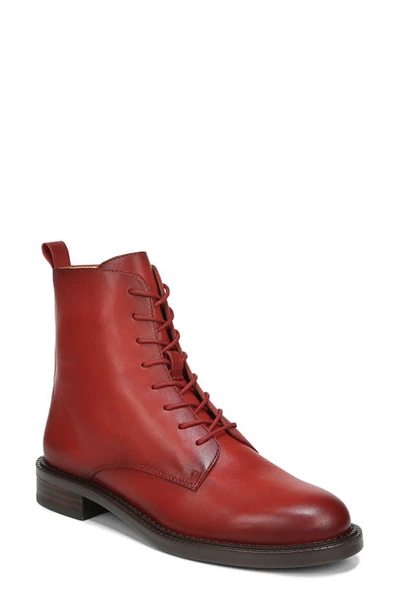 Shop Sam Edelman Nina Lace-up Boot In Candy Red