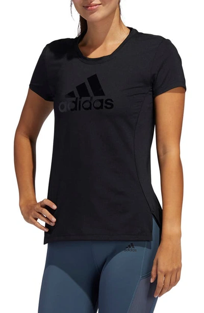 Shop Adidas Originals Glam On T-shirt In Black/ Black