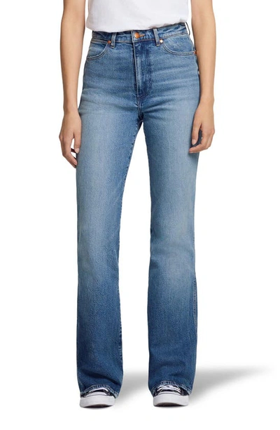 Shop Wrangler High Waist Bootcut Jeans In Aged Tint