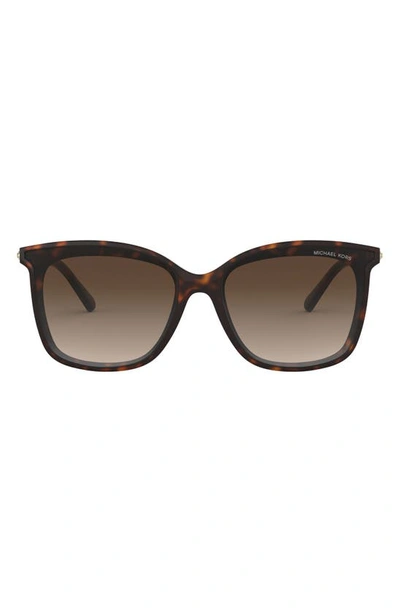 Shop Michael Kors 61mm Gradient Square Sunglasses In Dark Tortoise/ Smoke Gradient
