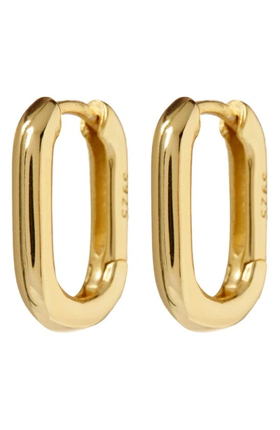 Shop Luv Aj Chain Link Huggie Hoop Earrings In Metallic Gold