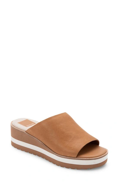 Shop Dolce Vita Freta Platform Wedge Sandal In Tan Leather