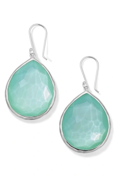 Ippolita Wonderland Large Rock Crystal & Mother-of-pearl Teardrop Earrings In Silver