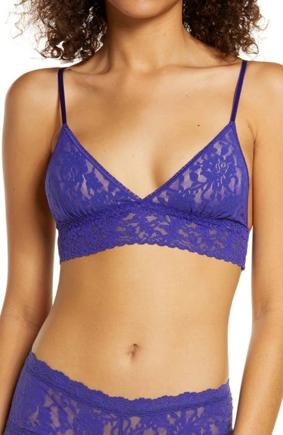Shop Hanky Panky 'signature Lace' Padded Bralette In Night Sky Blue