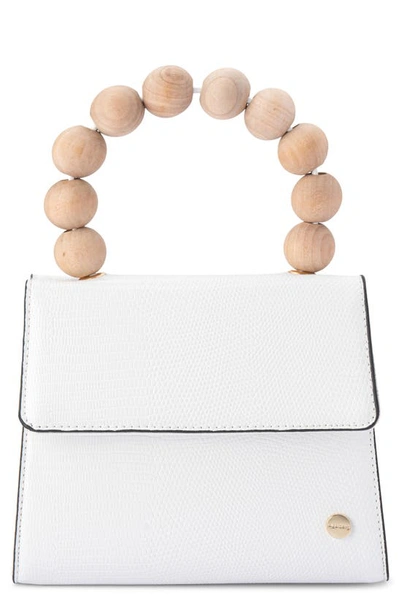 Shop Olga Berg Caylee Wooden Bead Handbag In White