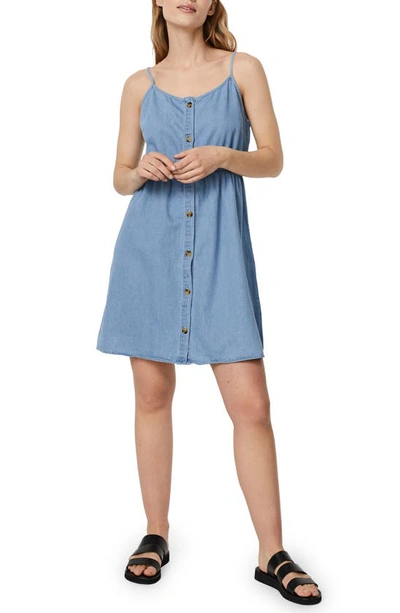 Shop Vero Moda Flicka Denim Minidress In Light Blue