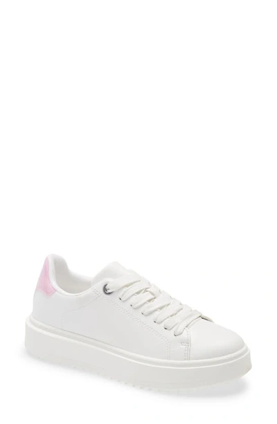 Shop Steve Madden Charlie Platform Sneaker In White/ Pink