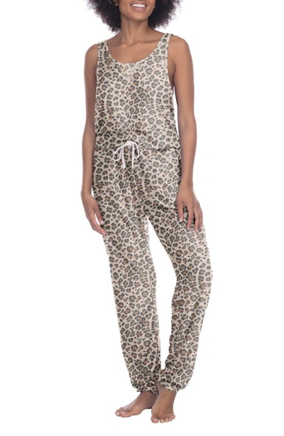 Shop Honeydew Intimates Just Chillin' Jumpsuit In Natural Leopard