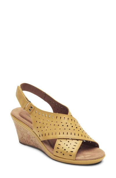 Shop Rockport Cobb Hill Janna Slingback Sandal In Sunbeam Leather