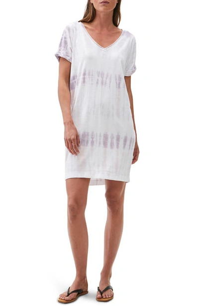 Shop Michael Stars Cara Tie Dye V-neck Short Sleeve Cotton & Modal T-shirt Minidress In Orbit Combo