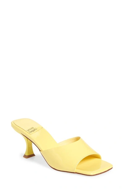 Shop Jeffrey Campbell Mr-big Slide Sandal In Yellow Patent