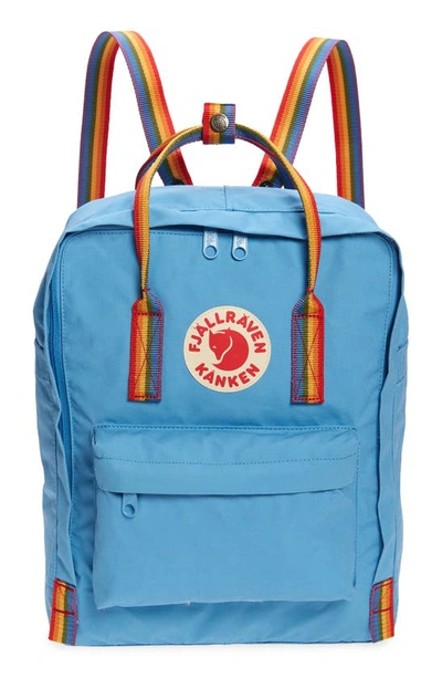 Shop Fjall Raven Kånken Rainbow Water Resistant Backpack In Air Blue-rainbow Pattern