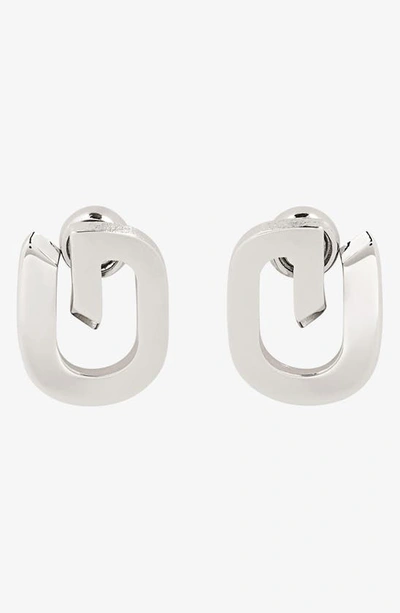 Shop Givenchy G-link Earrings In Silver Grey