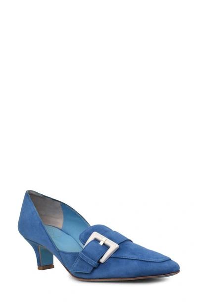 Shop Valentina Rangoni Douglas Buckle Kitten Heel Pump In Bluette Cashmere