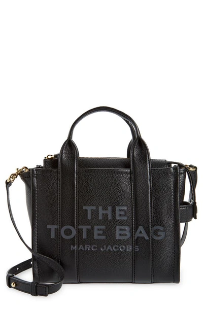 Shop The Marc Jacobs The Leather Small Tote Bag In Black