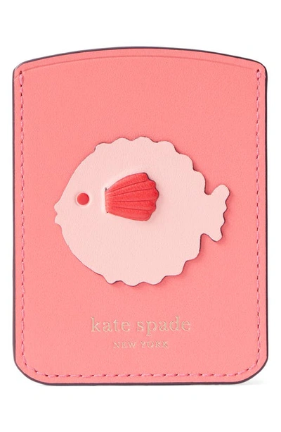 Shop Kate Spade Pufferfish Phone Sticker Pocket In Peach Melba Multi
