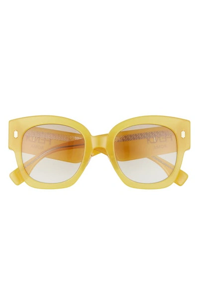 Shop Fendi 52mm Gradient Square Sunglasses In Yellow/ Brown Gradient