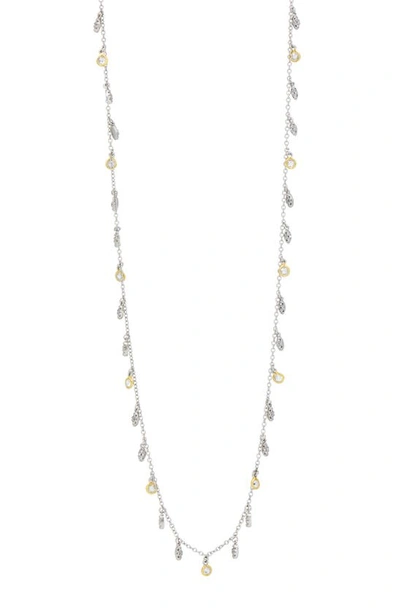 Shop Freida Rothman Petals & Pavé Necklace In Gold And Silver
