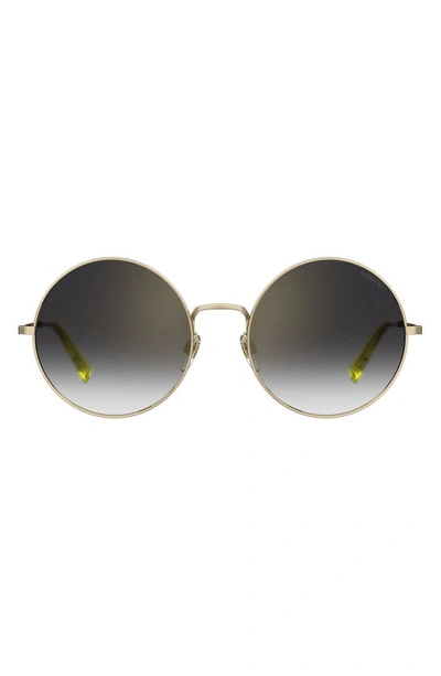 Shop Levi's 58mm Mirrored Round Sunglasses In Gold Yellow/ Grey