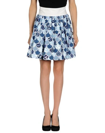 Olympia Le-tan Mini Skirt In Blue