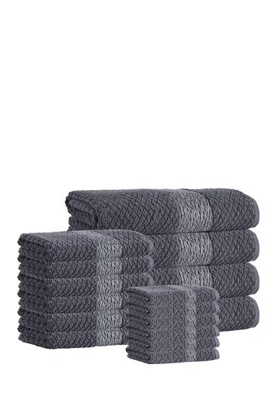 Shop Enchante Home Anton Turkish Cotton 16-piece Towel Set In Anthracite