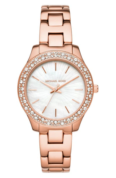 Shop Michael Kors Micheal Kors Liliane Bracelet Watch, 36mm In Rose Gold