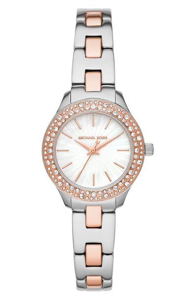 Shop Michael Kors Liliane Bracelet Strap Watch, 28mm In Two-tone Rose Gold