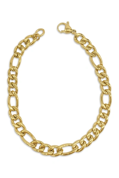 Shop Adornia Water Resistant Figaro Chain Bracelet In Yellow